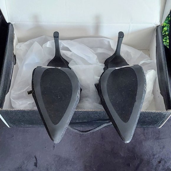 BLACK DENIM MULE PUMPS - Picture 5 of 9